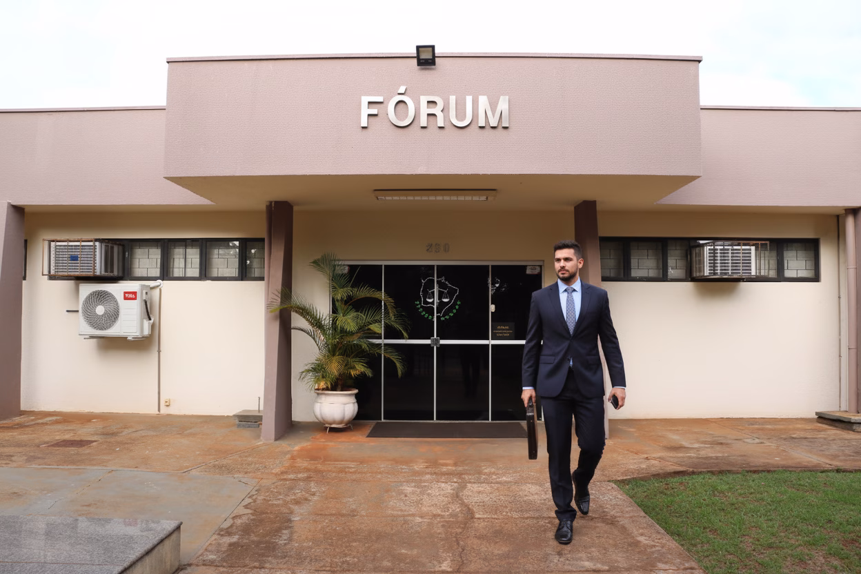 Advogado chegando no Fórum de Maracanaú