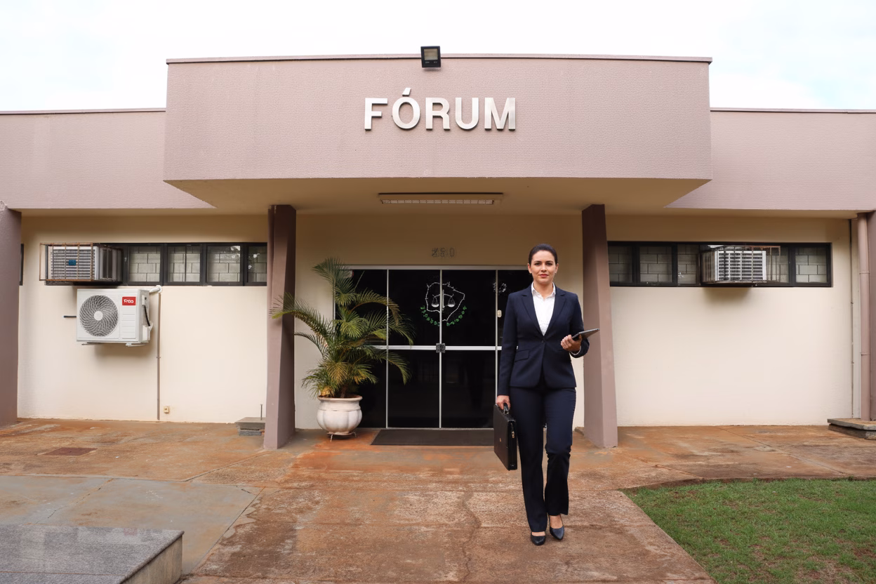 Advogada chegando no Fórum de Maracanaú