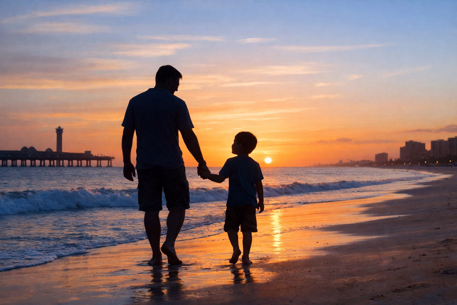 Pai e Filho Na Orla de Fortaleza