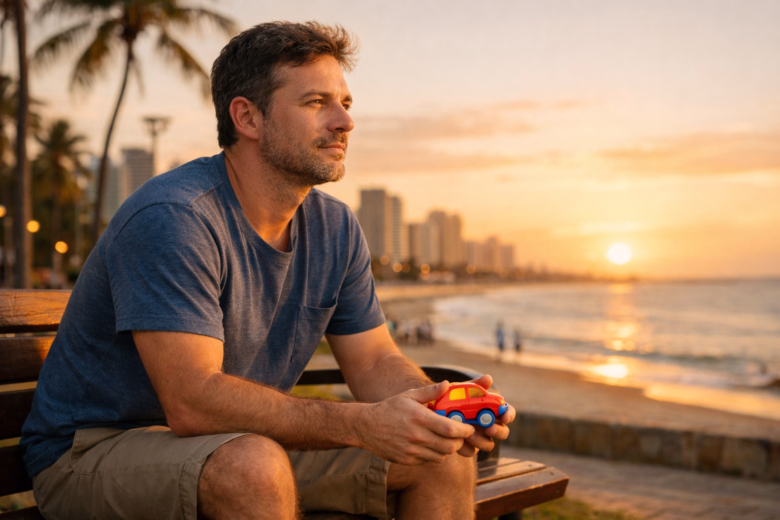 Pai sentado Beira-Mar Fortaleza