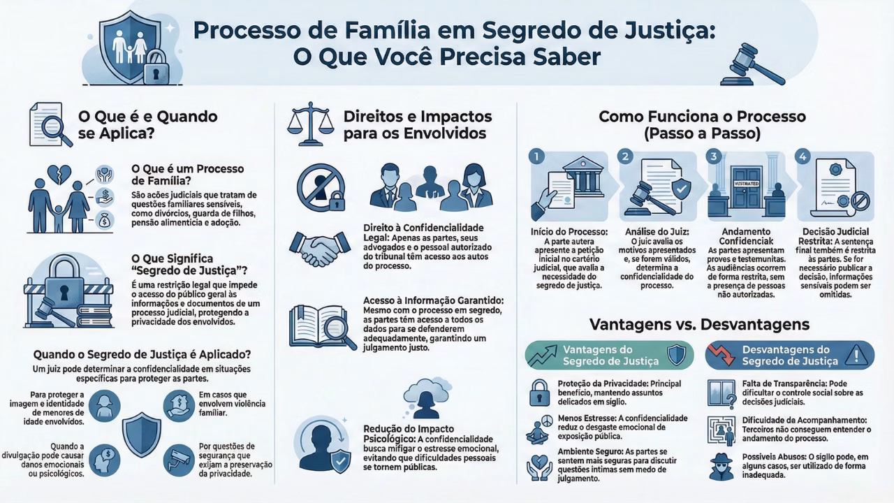 Infográfico Processo de Família em Segredo de Justiça